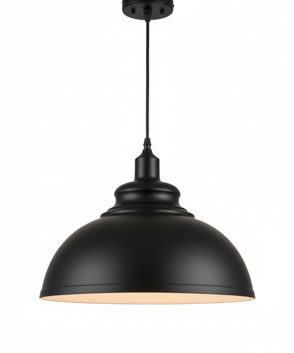 Matte Black Dome Pendant Light