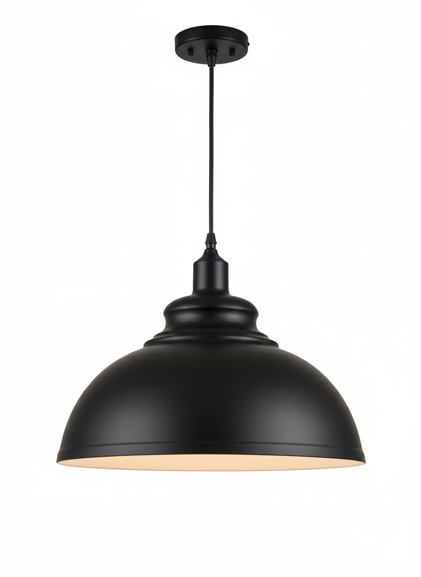 Matte Black Dome Pendant Light