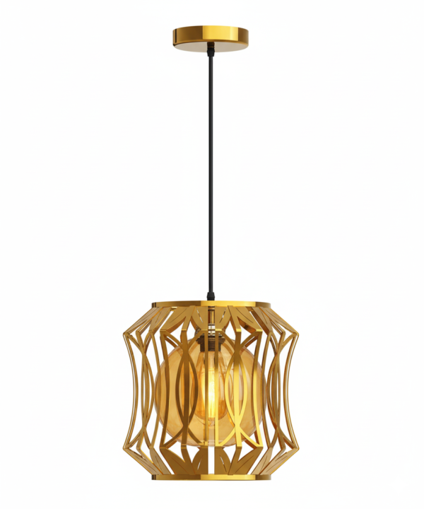 Ornate Gold Cage Pendant Light