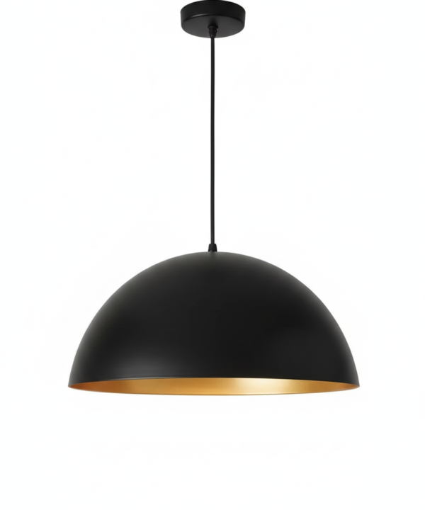 Large Black & Gold Interior Dome Pendant