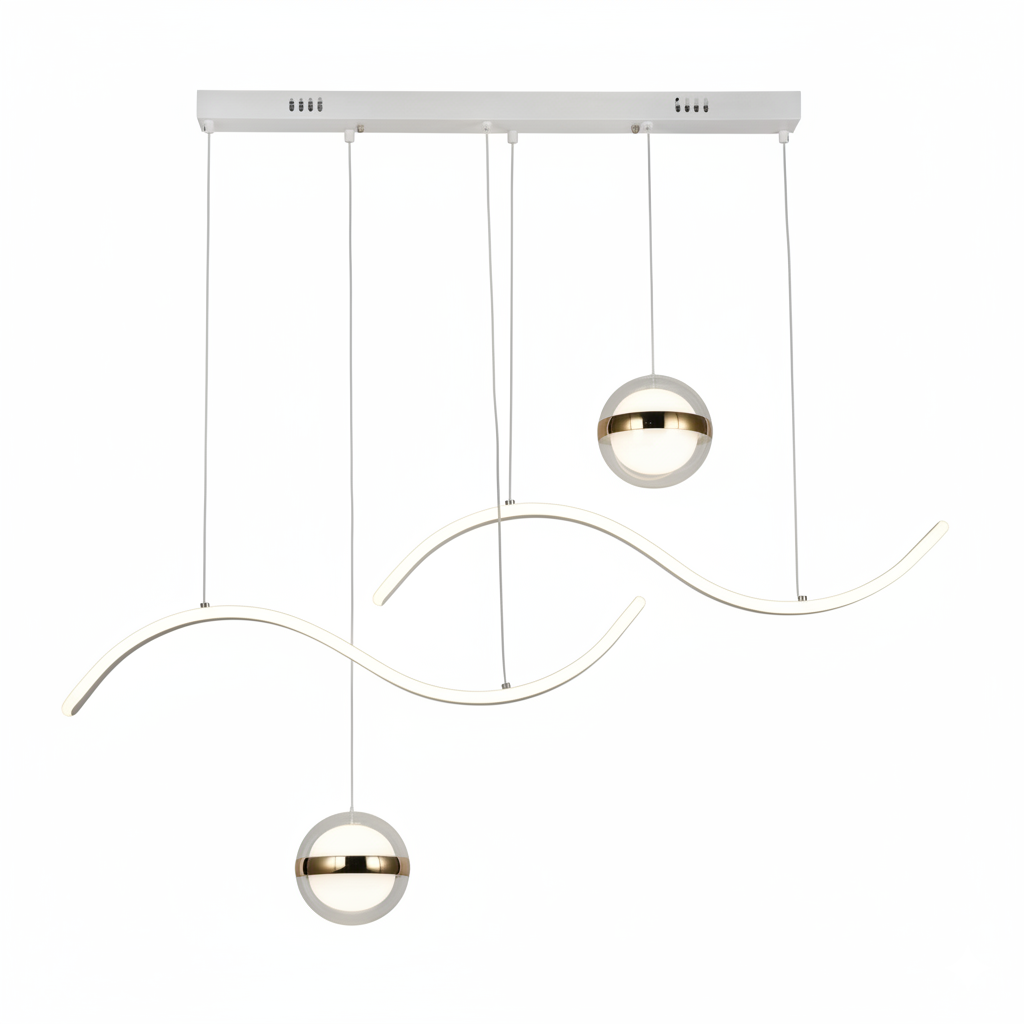 LED Wave & Orb Modern Pendant