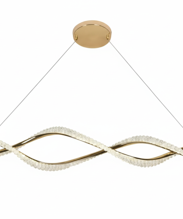 LED Gold Crystal Double Helix Pendant