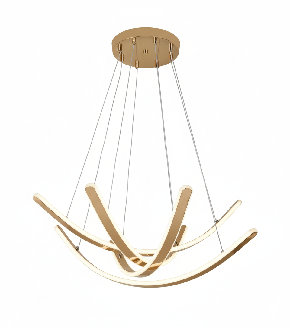 LED Gold Starburst Multi-Arm Pendant