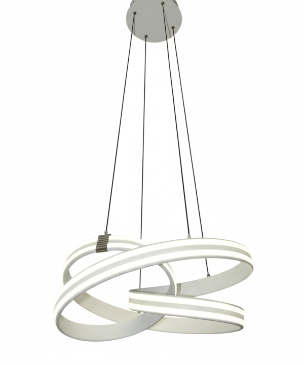 LED White Ribbon Knot Pendant