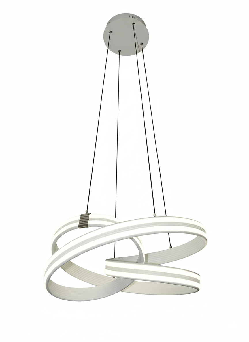LED White Ribbon Knot Pendant