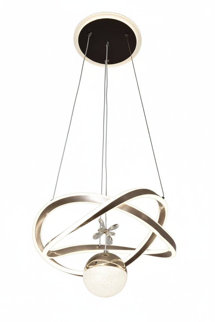 LED Gold Orbit Butterfly Pendant