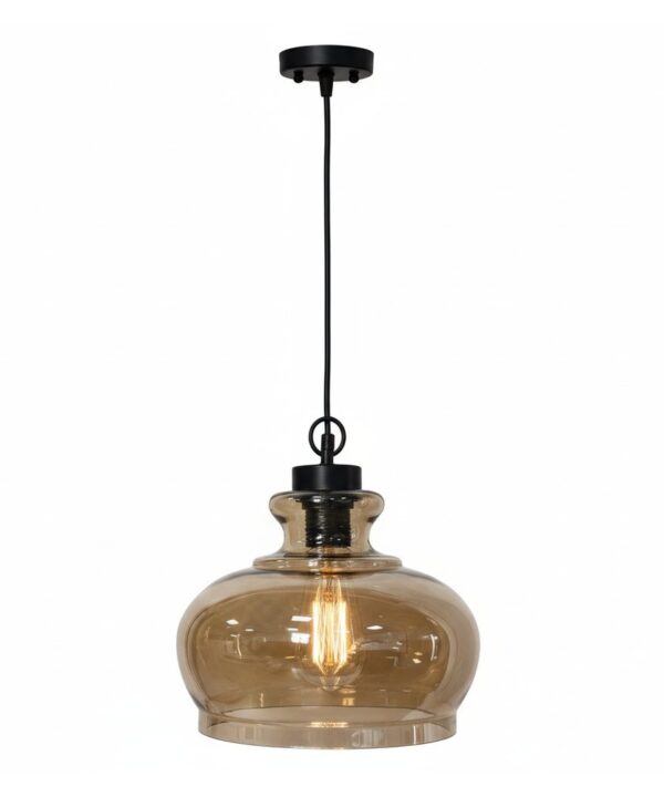 Amber Wide-Bodied Glass Pendant