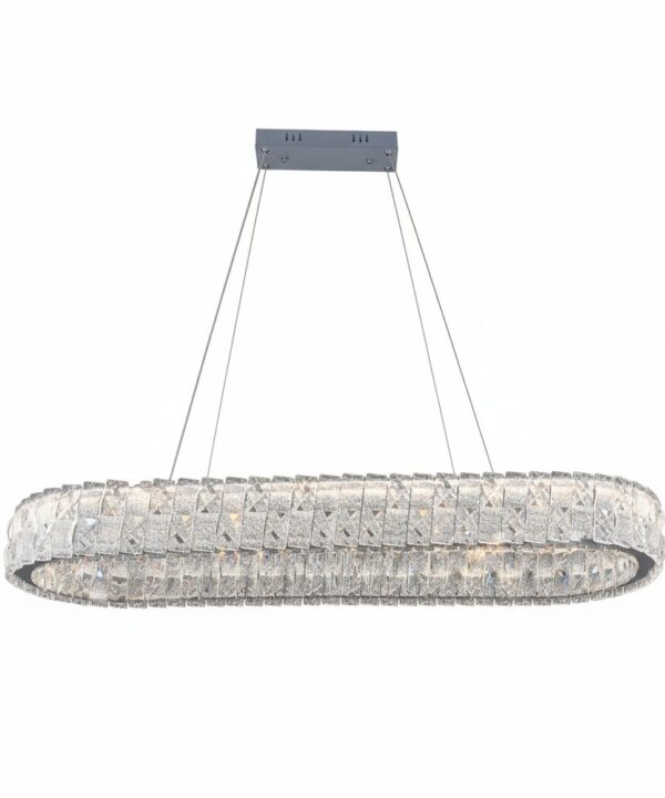 LED Crystal Mosaic Oval Bar Chandelier