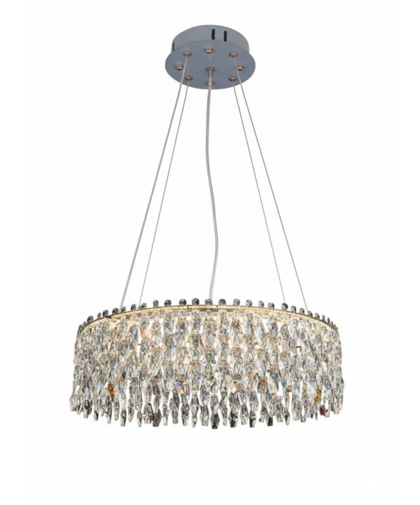 LED Crystal Teardrop Drum Chandelier 600mm