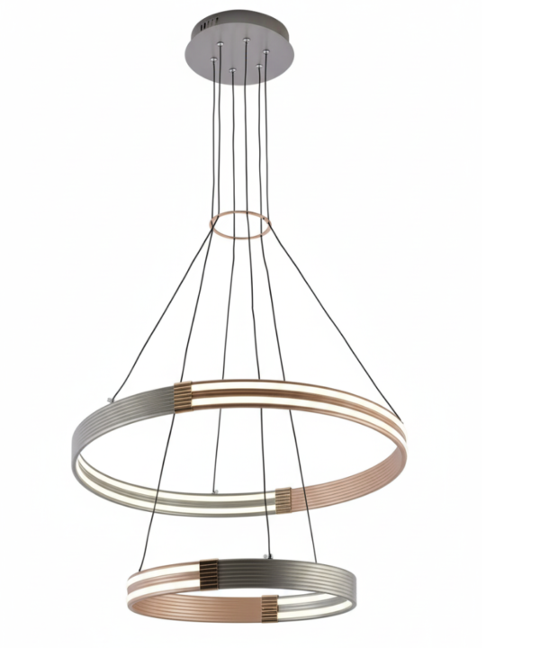 LED Triple Halo Ring Tiered Pendant