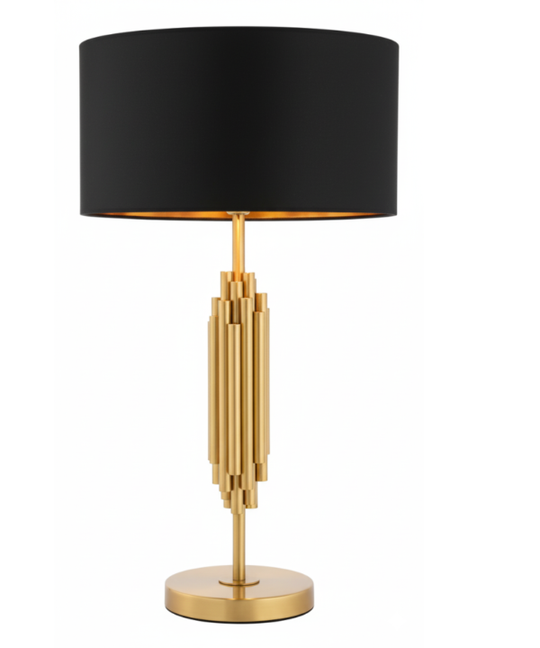 Art Deco Gold Column Table Lamp