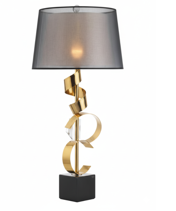 Gold Sculptural Ribbon Table Lamp